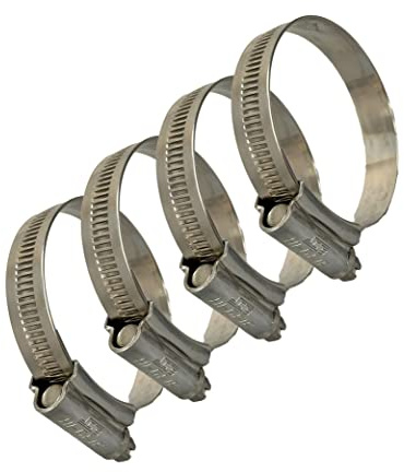 JCS® Hi-Grip Stainless Steel hose clamps clips- Marine grade, 17-25mm x4