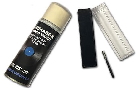 Limpieza de Discos de Vinilo - Líquido multiusos en spray para la limpieza de Cd, Dvd, Blu-Ray , Juegos y Discos de vinilo, Gamuza, Cepillo Terciopleo Discos y Cepillo Aguja Tocadiscos / Ref.3021
