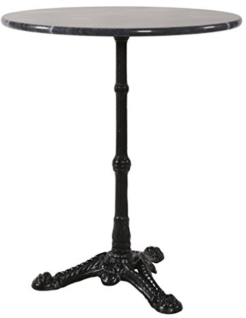 Bistrotisch Cafe Tisch Gastro Balkontisch Gartentisch Marmor 60x73 cm grau