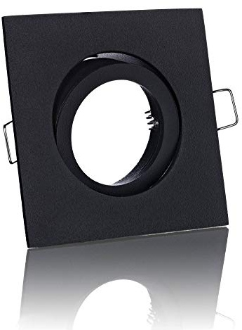 LC-Light LED Einbaustrahler Einbauleuchte Einbauspot schwenkbar Gebürstet inklusive GU10 Fassung 230V (Viereckig Schwarz)
