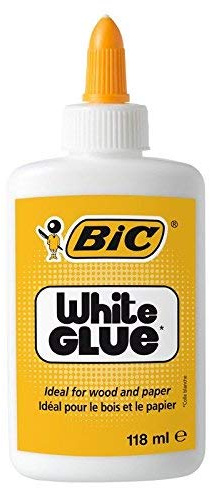 1 colle blanche BIC 118 ml - Idéal pour le bois et le papier