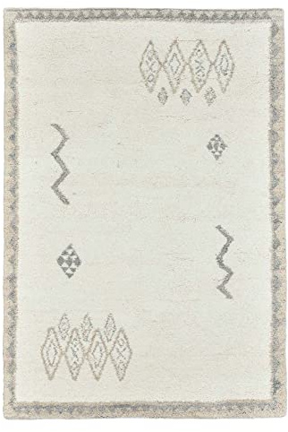 Original marokkanischer Berber Teppich aus 100% nachhaltiger Schurwolle (Wollsiegel); handgeknüpft, weich und robust | 90 x 160 cm; Farbe: Jaspe | Florrfäden: ca. 45000 | Hadj