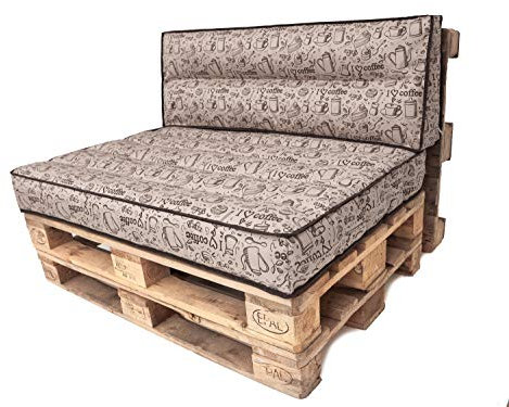 HOBBYGARDEN Palettenkissen-Set 1+1, Gartenkissen, Outdoorkissen. Freizeitkissen, Dekokissen, Kissen zum Kombinieren, Polster, 120 x 40 cm + 120 x 82 cm