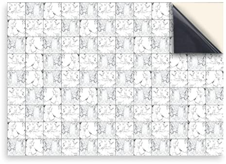 Stick & Go Repositionable Self Adhesive Dolls House Wallpaper 1:12 Scale (1 Sheet) - Marble Lino Tiles - No. 111