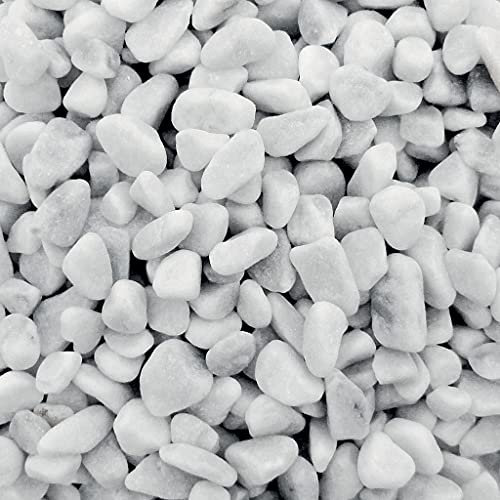 Ciottoli di Marmo Bianco di Carrara - Sassi Bianchi Decorazione Giardino e Casa Aiuole e Bordure 7/15mm (500kg)