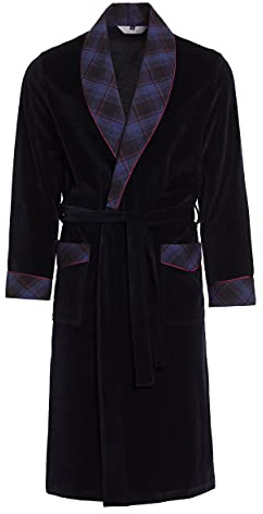 Classic Men’s Dressing Gown – Velour - Revise RE-104 – Darkblue 1034 – 4XL