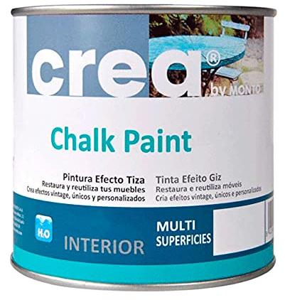 MONTÓ Pintura Mate al Agua para Crear Efectos Vintage o Envejecidos. Chalk Paint 500ml Gama Crea (Café con Leche)