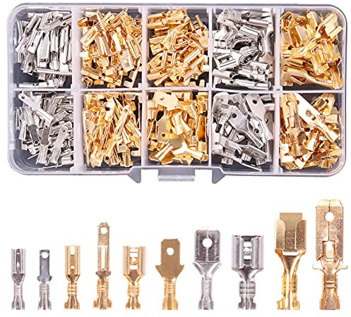 Kinstecks ​​210 STÜCKE 2,8 mm 4,8 mm 6,3 mm Kabelschuh Stecker und Buchse Schnellspleiß Kabel Crimp Klemmenblock Sortiment Kit für DIY Elektrisches Motorrad Fahrzeug Boot