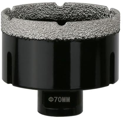 Vearter 70mm Dry Diamond Core Drill Bit, M14 Thread Connection Vacuum Brazed Masonry Hole Saw, Hollow Hole Cutter for Tile, Marble, Granite, Porcelain, Concrete and Quartz Stone