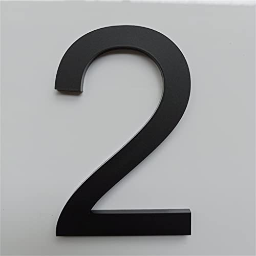 3D Flottant Auto-Adhésif Plaque Maison Numéros 4 Pouces 10cm Porte Moderne 3M Autocollants Adresse Boîte Aux Lettres Extérieure Numérique Numéro Signe Noir Mat Signalisation Pour Yard Street (2)