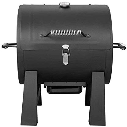 Parrilla de Barbacoa Parrilla de carbón de Barbacoa de Acero Redonda Grande con termómetro de Tapa Ahumador de Cocina portátil en el Patio Trasero Campamento al Aire Libre Cocina de Barbacoa