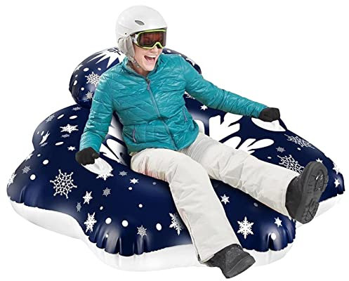 Bexdug Aufblasbare Schlitten für Schnee | 43-Zoll-Schneeschlitten Aufblasbare Schlitten mit Griffen,Kältebeständiger PVC-Schneeschlauch für Kinder, Erwachsene, Winterspaß im Freien