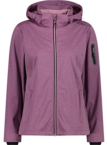 CMP - Leichte Softshell-Melange-Jacke für Damen mit abnehmbarer Kapuze, Pink Fluo Mel., D44