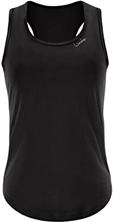 WINSHAPE Damen Functional Light and Soft Tanktop Aet128ls, Ultra Style Trägershirt Cami Shirt, Schwarz, S EU