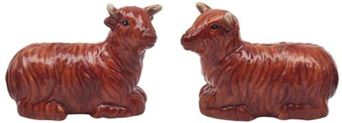 Lesser & Pavey Salt & Pepper Set for All Types of Kitchen | Ceramic Salt & Pepper Shaker Set | Lovely Salt & Pepper Pots | Salt Shaker & Pepper Shaker Suitable for Home (Highland Cow)
