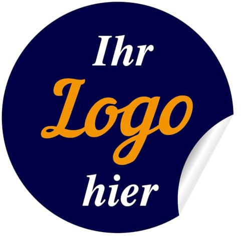 Aufkleber Selbst Gestalten mit Logo Text Bild - Langlebig & mit Schutzschicht - 50 100 200 Verfügbar