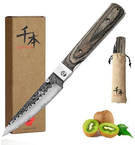 SENBON 440 Geschmiedete Edelstahl Frucht Klinge Sharp japanisches stil Falten Universal Messer Tragbare Reise Schälen Messer Farbe Holz Griff Taschenmesser