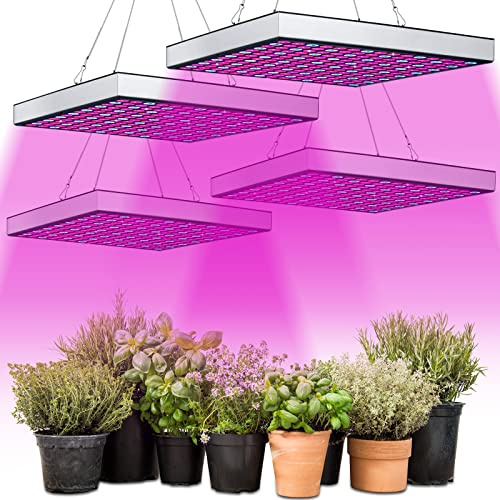 Cecaylie 4x15W LED Pflanzenlampe Vollspektrum, LED Grow Light Pflanzenlicht Led Grow Lamp, 225PCS LEDs Grow Lamp Pflanzen LED Wachstumslampe für Gemüse, Blume, Grow Tent,