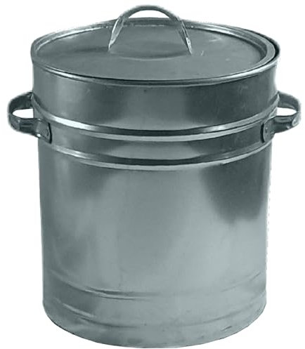 15L Ash Bin Bucket with Lid & Handles for Fireplaces Fire Pits Wood Coal Burning Stove Metal Charcoal Bin Box Outdoor or Indoor Galvanised Steel 15 Litre