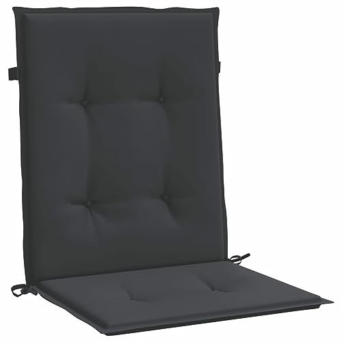Gecheer 4 STK. Gartenstuhlauflagen, Niedriglehner Auflagen, Stuhlauflage, Stuhlkissen, Sitzauflagen, Sitzkissen, Schwarz 100x50x3cm