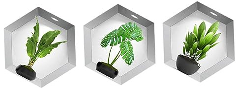 UPKOCH Lot de 3 Autocollants Muraux Fenêtre Factice Plantes Vertes en Pvc, Décoratifs et Faciles à Poser pour Salon ou Chambre