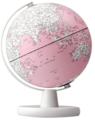 JCAKES Mappamondo Globo Globo del Mondo Rosa Illuminato con Supporto costruito con Luce Notturna a LED Geografia Facile da Leggere for Bambini e Adulti Globo for l'arredamento Aula