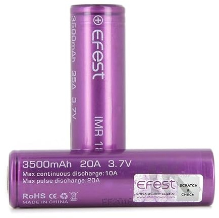 EFEST 3500 20A Doppio Alta Amp Flat Top Batteria e Custodia in Plastica per Sigaretta Elettronica Svapo Senza Nicotina