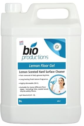 PREMIUM LEMON FLOOR GEL 5 LTR Low Foaming Bio Productions Hand Mop & Machine