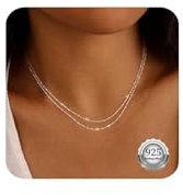 Kenivira Kette Silber 925 Damen Layered Silber Halsketten Stapelbare Kette Choker Halskette für Damen Schmuck Geschenke für Frauen Mädchen