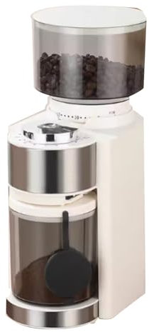 LYXXJRYBHD Molinillo de Café, Cafeteras, Molinillo de Café Automático con 25 Configuraciones de Molienda, Operación con Un Botón, para El Hogar, La Oficina(White)