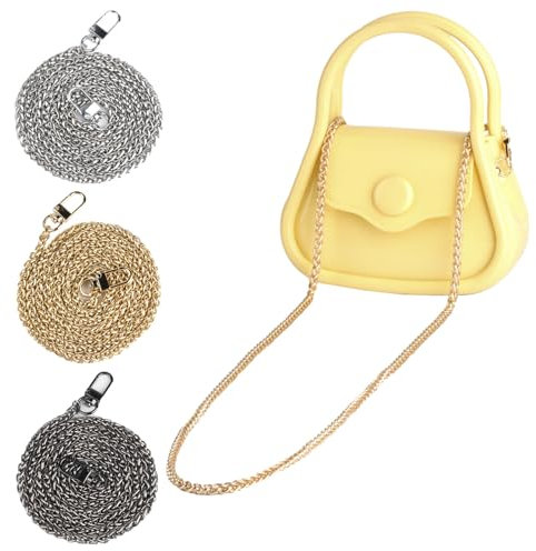 MUZHUPGUZ 3 Stück Taschenkette, 120cm Handtaschenketten, Metall Handtasche Kette, Schulterriemen Kette, Metall Trageriemen Kettenriemen Kette für DIY Tasche Umhängetasche Handtasche Ersatzkette
