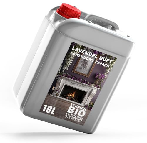 10L Premium Bioethanol 96,6% Reinheit - 10 Liter Ökologischer Brennstoff für Ethanolkamin, Saubere Verbrennung, Rauchfrei, Lebendige und Stabile Flamme (Lavendelduft)