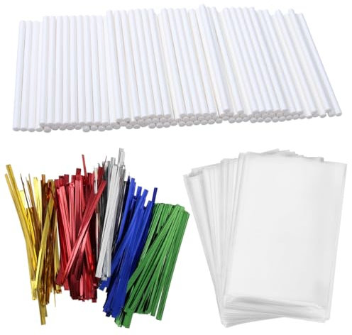 WUSJCOF 100 Pièces Batonnet Pop Cake, Baton Pop Cake, Baton Sucette Pop Cake, Bâtonnets en Papier pour Gâteaux, pour Faire des Sucettes, des Gâteaux, des Desserts, Moule (100 * 3.5mm) (Blanc)