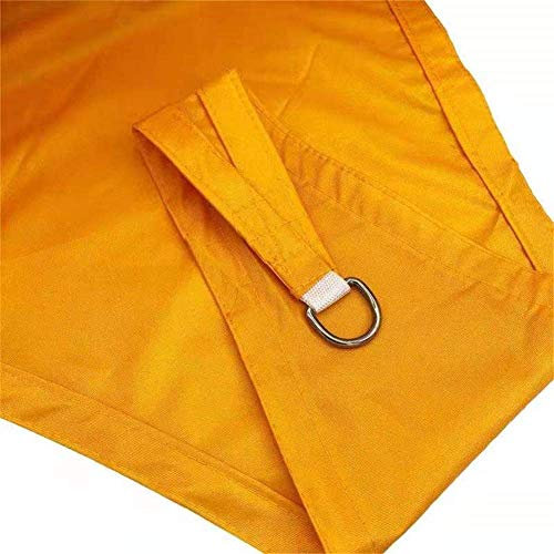 Tenda parasole per esterni, giardino, terrazza, festa, tenda a vela triangolare, 5 x 5 x 7,1 m, protezione UV al 98%, colore giallo scuro, vela ombreggiante per patio.