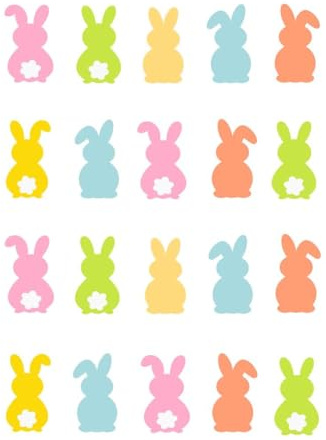 20 x Easter Bunnies Bunny's Stand up Edible Wafer Rice Paper Cupcake Toppers Cake Decorations Easter Celebration Bunny's Body