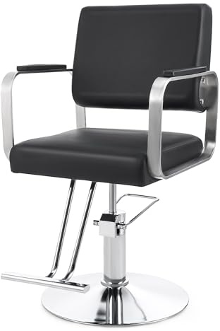 CO-Z Salon Chair for Hair Stylist with 41 to 56 cm Seat Elevation,Adjustable Height Hydraulic Hairdressing Chair with Weighted Steel Base 250 kg Capacity for Beauty Salon Barber Shop Tattoo Parlor