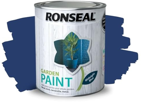 ARUUJ - Garden Paint, Fence Paints, Weather Resistant Outdoor Matt Paints, Water Based Paint For Sheds, Metal, Terracotta, Easy to Apply, Long-Lasting Colour & Protection (Midnight Blue, 750ML)