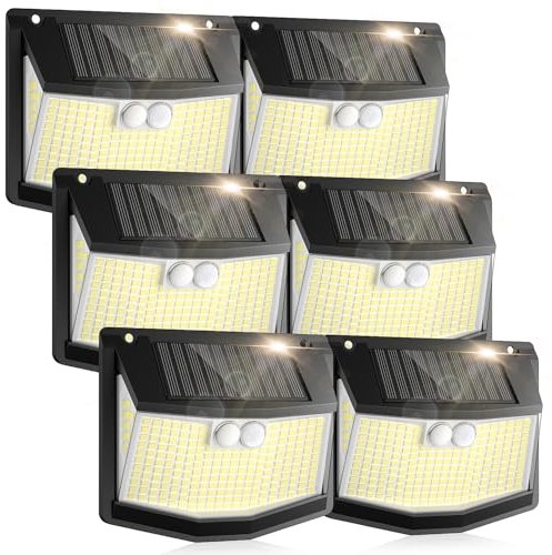 Solar Security Lights Outdoor Garden: 248 LED Motion Sensor Light 3 Modes Outdoor Wall Lights 270° Lighting Garden Lights Solar Powered IP65 Waterproof for Fence Front Door Yard Garage 6 Pack