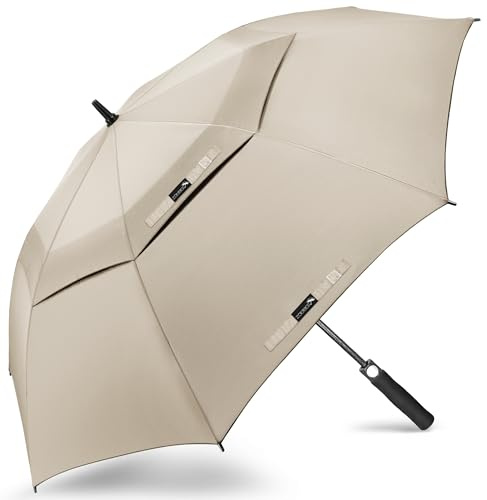 ZOMAKE Paraply Vindtät,Paraply Storm Resistant Large,54Tum L Golf Paraply Med Automatisk Open Close För Män Kvinnor(Aprikos)