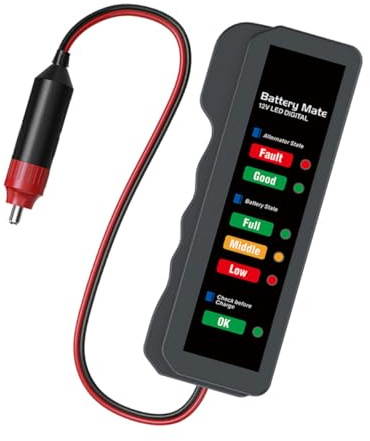 12V Batterietester für Autos Messgerät zur Überprüfung von Batteriestatus und Startleistung für Autobatterien Leicht zu Bedienen ohne Batterie