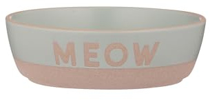 Mason Cash Pets Meow Katzennäpfe | 300 ml Fassungsvermögen | 13 cm Steingut Futternapf mit wachsbeständiger Oberfläche und abgewinkeltem Design