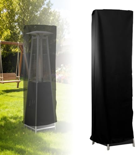 WIYETY Wetterschutzhülle für Terrassenheizer, Schutzhülle für Heizpilz, Wasserdicht Heizpilz Abdeckung, Oxford Schutzhülle für Terrassenheizer, für Terrassenstrahler - Schwarz - 221 x 53 x 61 cm
