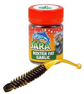Trout Jara Boxter Fat Forellenköder in 80mm Länge – Knoblauch-Aroma, schwimmend, Softbait für Forellenangeln | Inhalt: 9 Stück | Farbe: 214