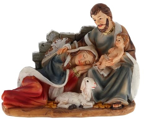 SHALOM - Natività Madonna Sdraiata in Resina. Altezza 8,8 Cm