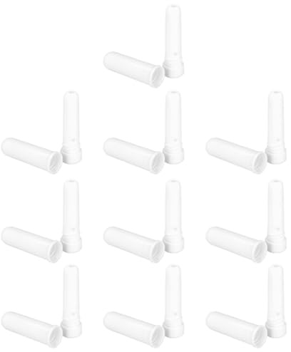 VILLCASE 10 Pezzi Tubi Inalatori per Aromaterapia in Plastica Bianco Aroma Stimolante per Apertura delle Nasali per Vita Quotidiana e Scuola
