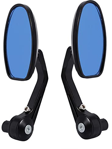 1 paio di specchietti retrovisori per estremità manubrio moto da 7/8, specchietto retrovisore moto, specchio girevole in lega di alluminio a 360 gradi con vetro trasparente,