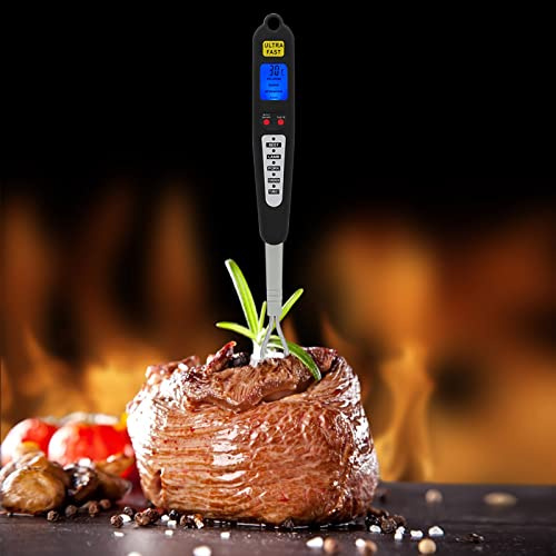 Rengue Övriga Köksredskap och Tillbehör Gaffel, BBQ Dubbelsond LED-display Omedelbar Läsning Termometer Grilltermometer Mattermometer för Matlagning Biff Kyckling Varm Grillad Mat