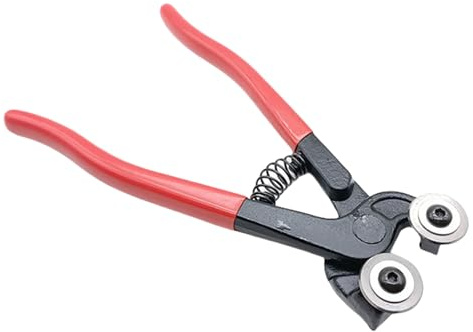 EcoGleam Pinza per mosaico in vetro ad alte prestazioni da 8 pollici con ruote e impugnatura in gomma morbida, pinza per piastrelle in ceramica, utensili a mosaico, pinza per tagliapiastrelle per