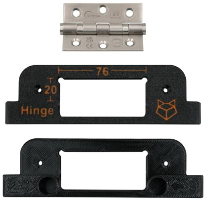Foxy3DPrints 76 x 51 mm (3) Precision Hinge Jig Router Template for Door and Door Frame