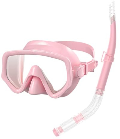 Vuxen Torrsnorkel Panoramavy, helansiktsmask, silikonset | Torrtopp Snorkel Set Till Vuxna För Undervattenssimträning, Ö-Turism Samt Vattensportsentusiaster